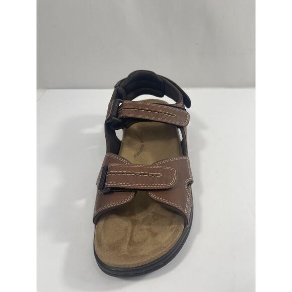 Dockers Newpage Shoes Mens Size 12W Brown Hook & Loop Sandals New Box Comfort